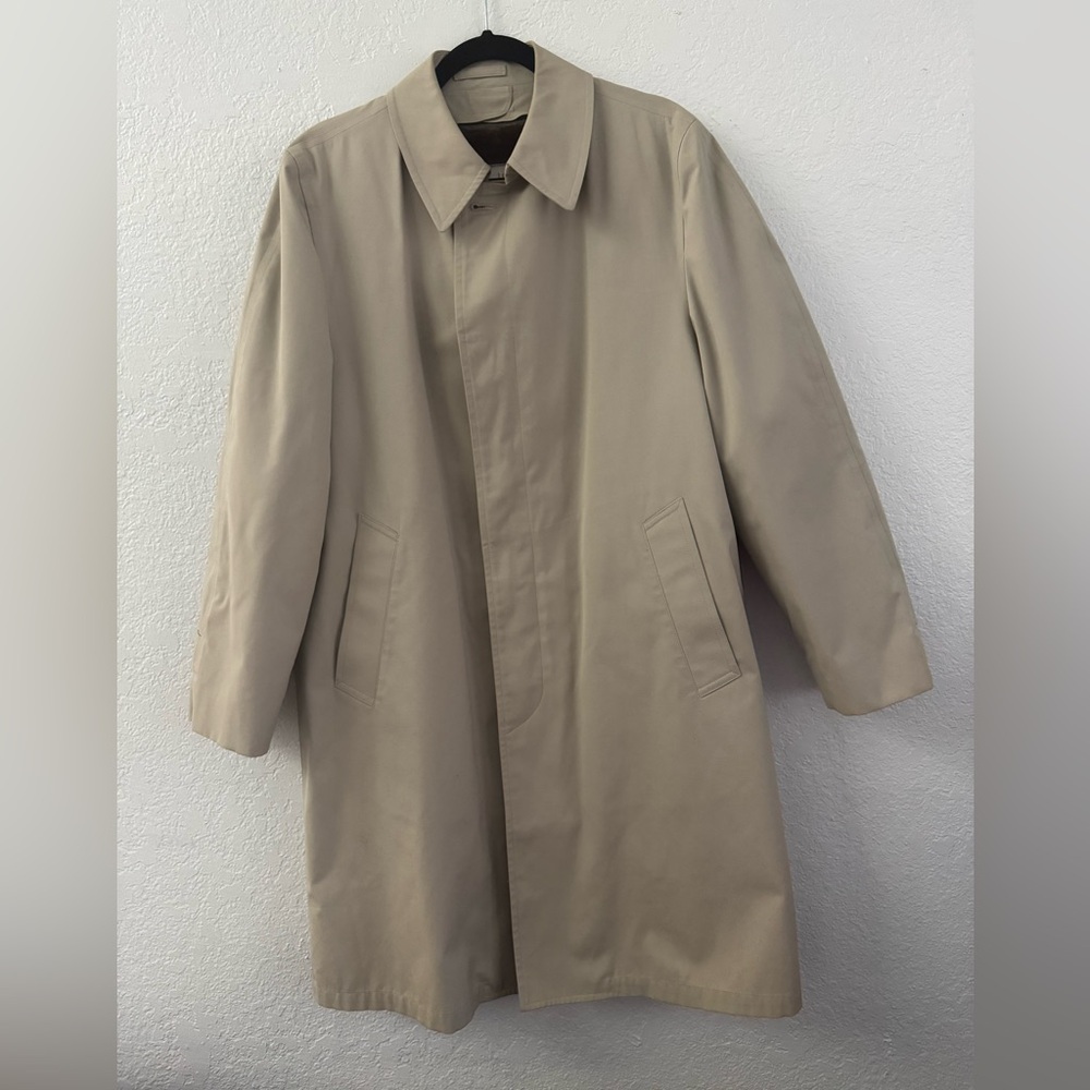 London Fog Maincoats Men's Trench Coat w/Removable Faux Fur Lining Size 38 Reg